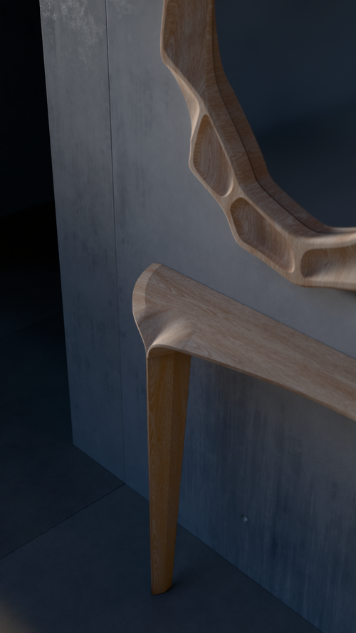 Console Table Moriel — third material and finish