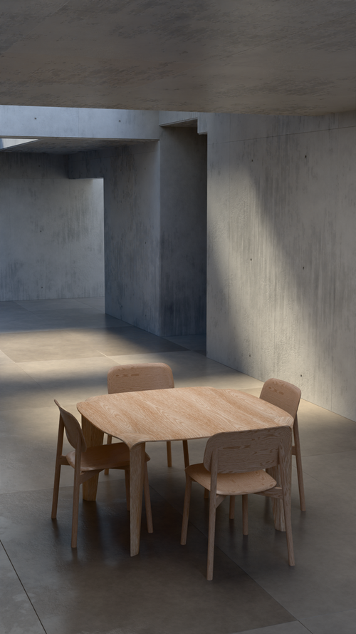Dining Table Quadra — third material and finish