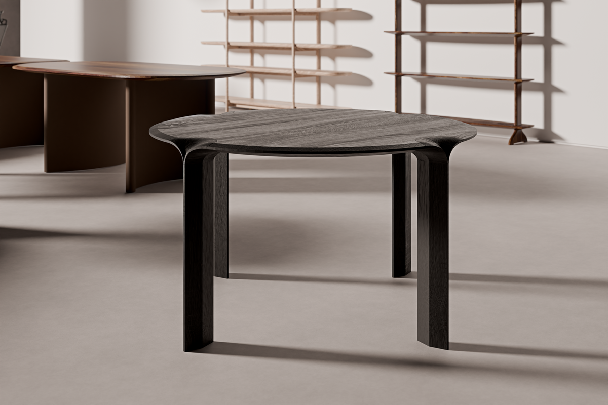 Dining Table Y46 — alternate material and finish