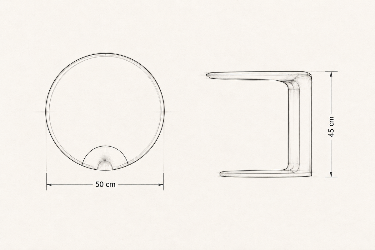 Coffee Table Point 46 — dimension drawing 1