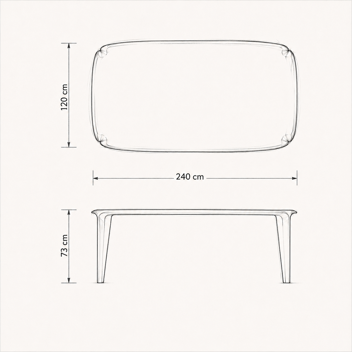 Dining Table Plata — dimension drawing 3