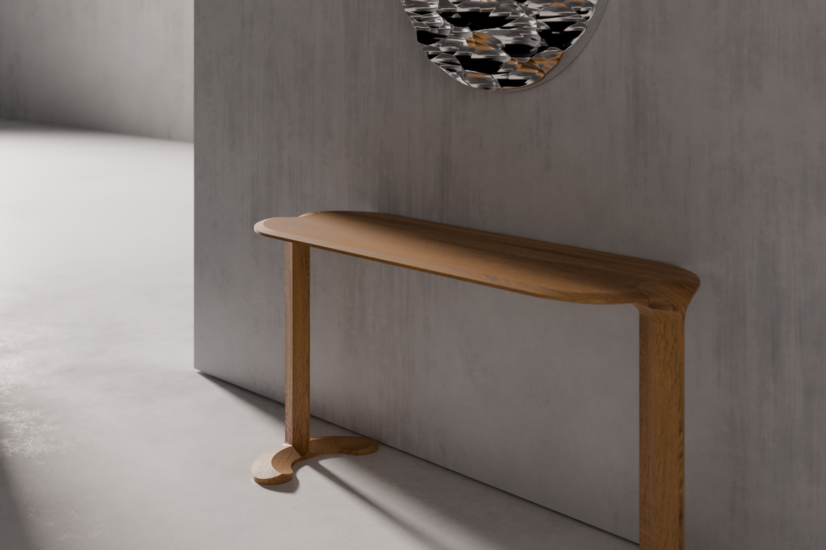 Console Table Neravo — sculptural form detail