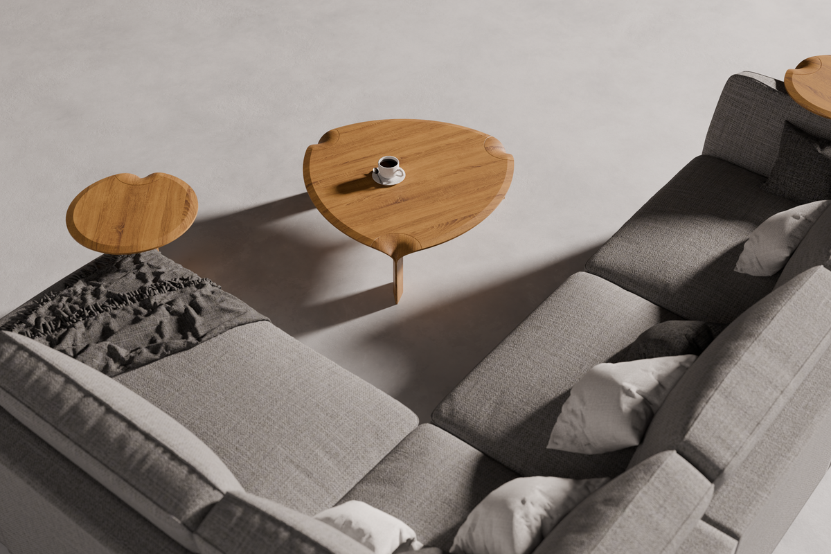 Coffee Table Deltus — styled interior view