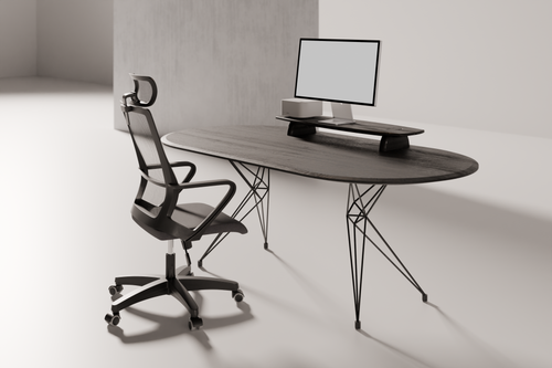 Desk Oval MF Series — sculptural form detail