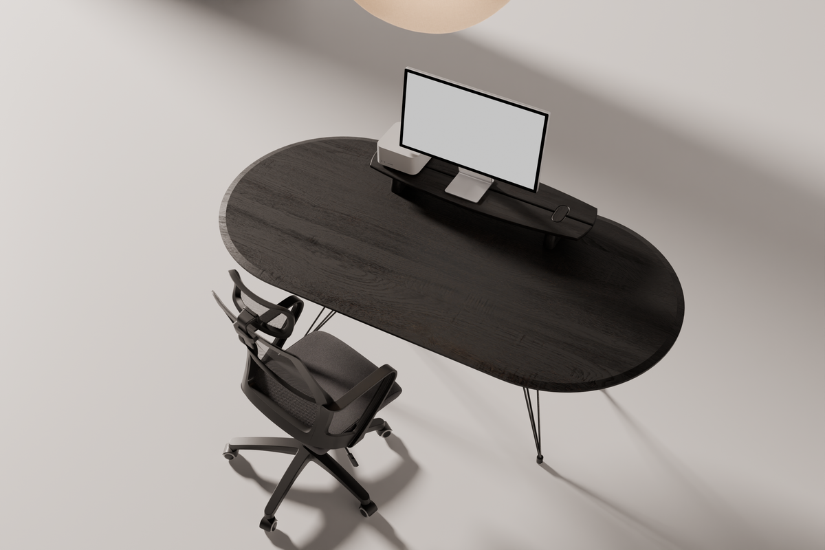 Desk Oval MF Series — third material and finish
