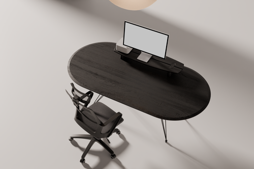 Desk Oval MF Series — third material and finish