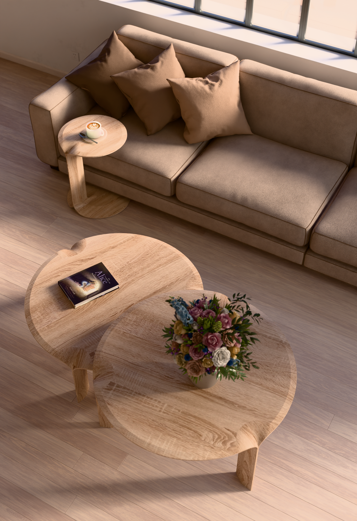 Coffee Table Sorevi — styled interior view